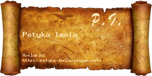 Petyka Imola névjegykártya